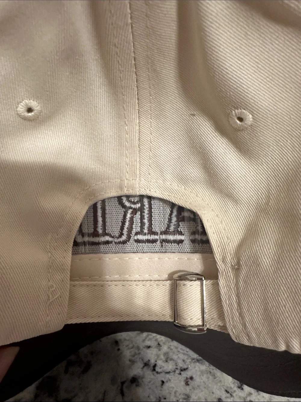 DARLIN Embroidered Trucker Hat - Cream & Brown